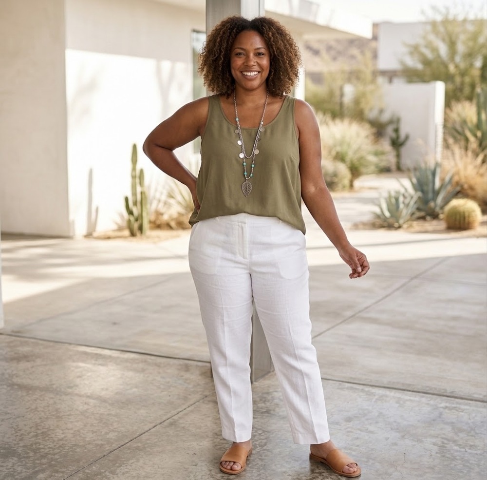 Old Navy Scoop-Neck Shell Tank Top Olive Green Women's Size XXL Tall NWT